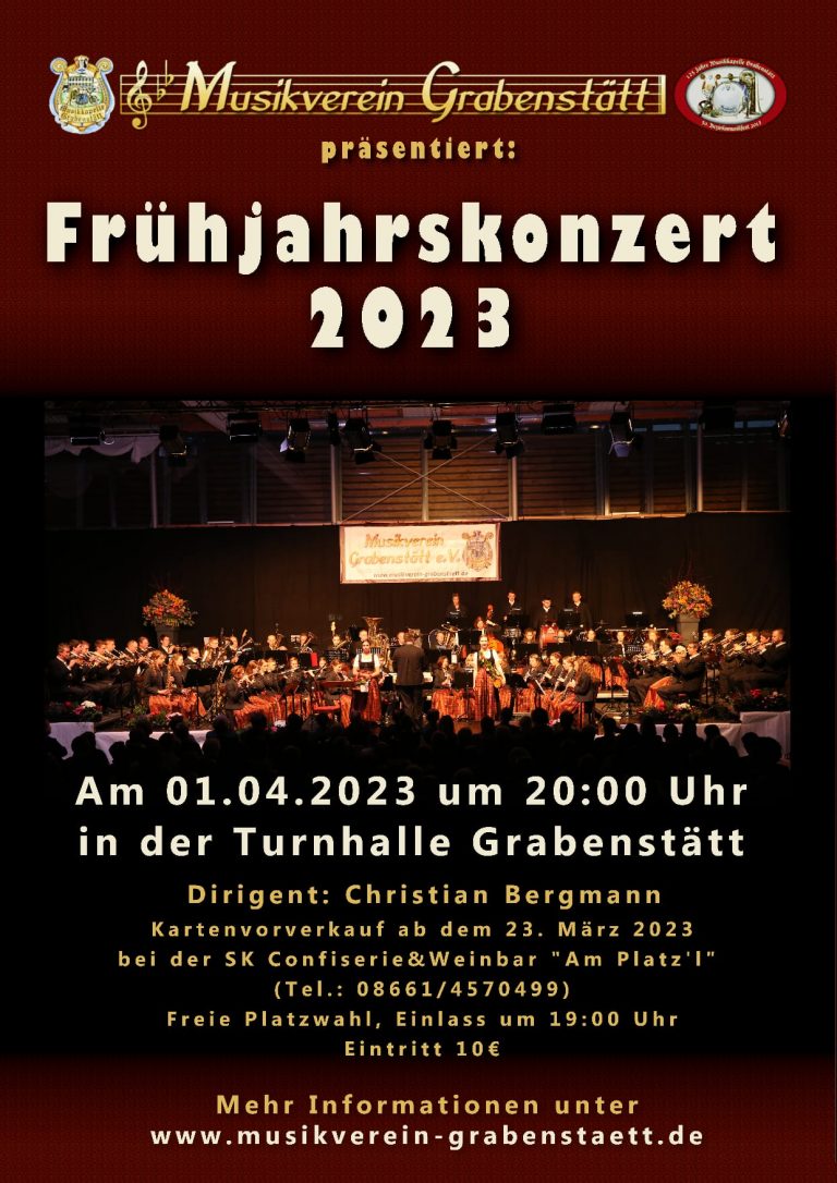 Frühjahrskonzert der Musikkapelle Grabenstätt am 01.04.2023