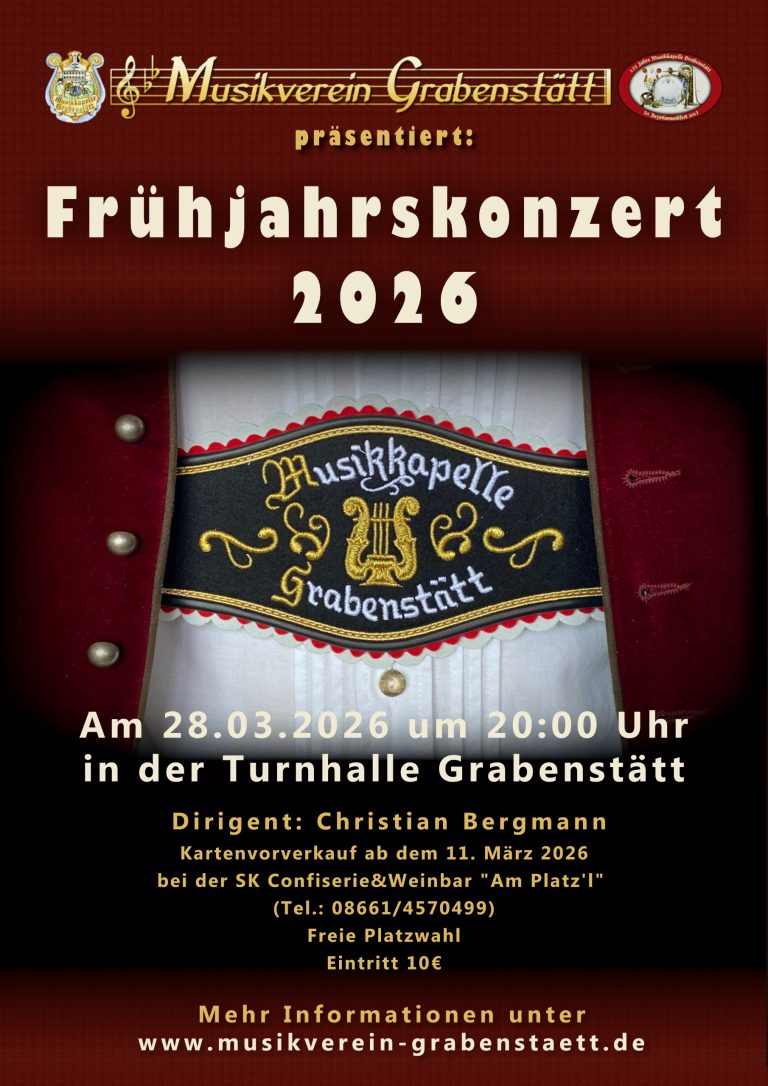 Frühjahrskonzert der Musikkapelle Grabenstätt am 28.03.2026