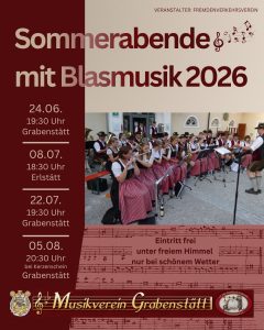 Einladung zu Sommerabende mit Blasmusik 2026